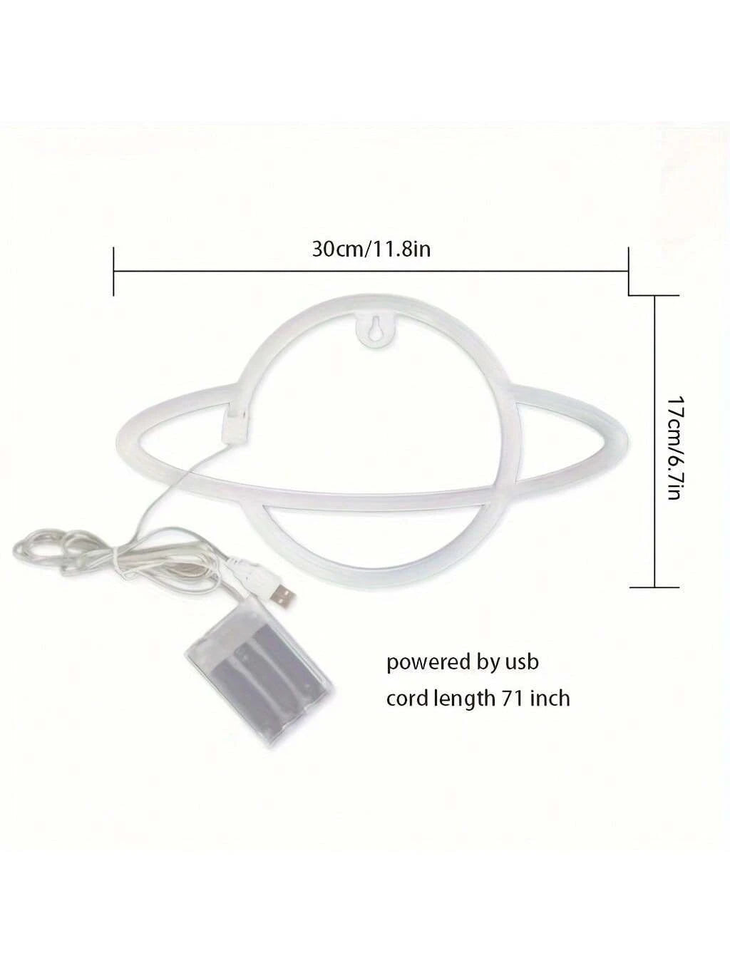 1Pc Planet Neon Light, LED Neon Wall Sign, Battery & USB Powered Illuminated Wall Decor for Bedroom, Party, Wedding, Boys' and Girls' Room, Bar Decoration