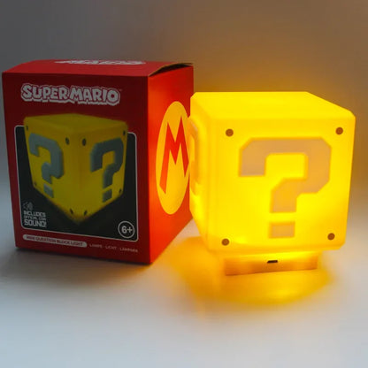 Super Mario LED Question Mark Night Light with Music Anime Peripheralstoad Children Bedroom Bedside Lamp USB Charging Gifts