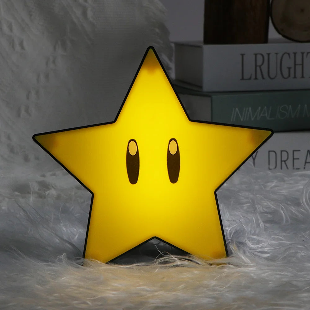 Super Mario LED Question Mark Night Light with Music Anime Peripheralstoad Children Bedroom Bedside Lamp USB Charging Gifts